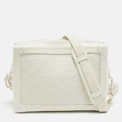 Louis Vuitton Powder White Monogram Taurillon Leather Soft Trunk Bag