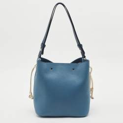 Louis Vuitton Blue Jean Leather Lockme Bucket Bag