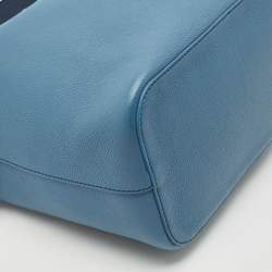 Louis Vuitton Blue Jean Leather Lockme Bucket Bag