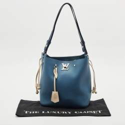 Louis Vuitton Blue Jean Leather Lockme Bucket Bag