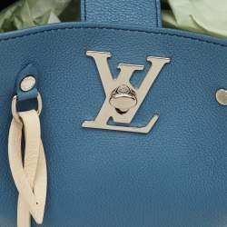 Louis Vuitton Blue Jean Leather Lockme Bucket Bag
