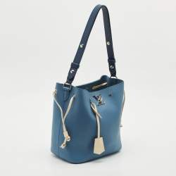 Louis Vuitton Blue Jean Leather Lockme Bucket Bag