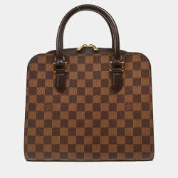 Pre Owned Louis Vuitton Brown Damier Ebene Triana Handbag