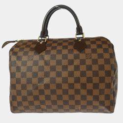 Pre Owned Louis Vuitton Brown Damier Ebene Speedy 30 Handbag