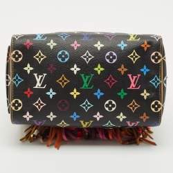 مملوكة مسبقًا Louis Vuitton Black Monogram Multicolore Limited Edition Fringe Speedy 25 Bag