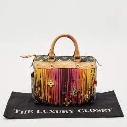 مملوكة مسبقًا Louis Vuitton Black Monogram Multicolore Limited Edition Fringe Speedy 25 Bag