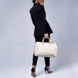 Pre Owned Louis Vuitton Damier Azur Canvas Speedy 35 Bag