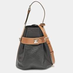 Pre Owned Louis Vuitton Black/Brown Epi Leather Twist Bucket Bag