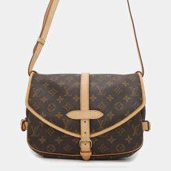 Pre Owned Louis Vuitton Brown Monogram Canvas Saumur 30 Shoulder Bag