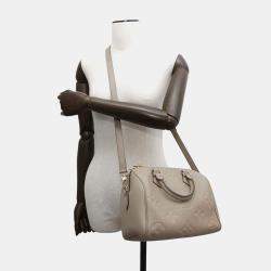 Louis Vuitton Tourterelle Monogram Empreinte Leather Speedy Bandouliere 25 Satchel Bag