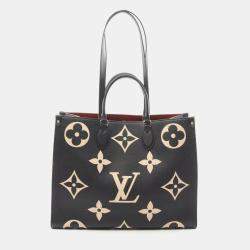 Louis Vuitton Black Beige Monogram Empreinte OnTheGo GM Tote Bag