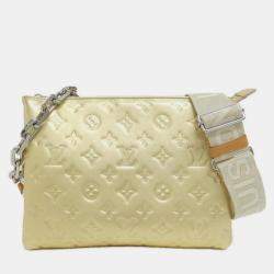 Louis Vuitton Gold Leather Monogram Coussin PM Shoulder Bag