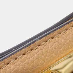 Pre Owned Louis Vuitton Leather Mahina On My Side MM Handbag