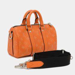 Louis Vuitton Orange Leather Taigarama Keepall Bandouliere 25 Shoulder Bag