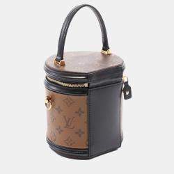 Pre Owned Louis Vuitton Brown Black Monogram Reverse Coated Canvas Leather Cannes Handbag