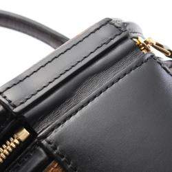 Pre Owned Louis Vuitton Brown Black Monogram Reverse Coated Canvas Leather Cannes Handbag