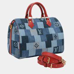 Louis Vuitton Blue Monogram Denim Patchworks Speedy Bandouliere 30 Bag
