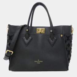 Louis Vuitton Black Monogram Leather On My Side MM Handbag