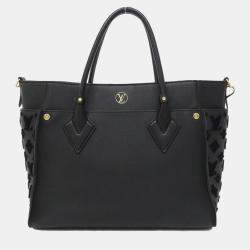 Louis Vuitton Black Monogram Leather On My Side MM Handbag
