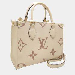 Louis Vuitton Cream Bicolor Monogram Empreinte Leather OnTheGo PM Tote Bag