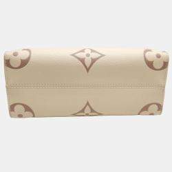 Louis Vuitton Cream Bicolor Monogram Empreinte Leather OnTheGo PM Tote Bag
