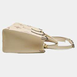 Louis Vuitton Cream Bicolor Monogram Empreinte Leather OnTheGo PM Tote Bag