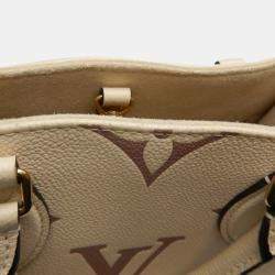 Louis Vuitton Cream Bicolor Monogram Empreinte Leather OnTheGo PM Tote Bag
