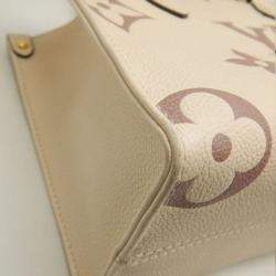 Louis Vuitton Cream Bicolor Monogram Empreinte Leather OnTheGo PM Tote Bag