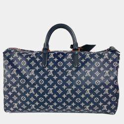 Louis Vuitton Navy Monogram Canvas Ink Upside Down Keepall Bandouliere 50 Travel Bag