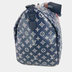 Louis Vuitton Navy Monogram Canvas Ink Upside Down Keepall Bandouliere 50 Travel Bag