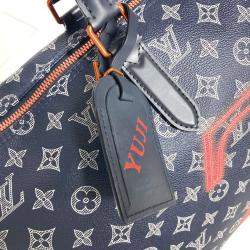 Louis Vuitton Navy Monogram Canvas Ink Upside Down Keepall Bandouliere 50 Travel Bag
