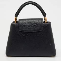 Pre Owned Louis Vuitton Black Leather Capucines BB Bag