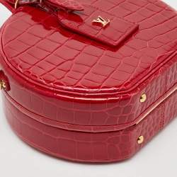 Louis Vuitton Red Crocodile Petite Boite Chapeau Bag