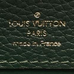 Pre Owned Louis Vuitton Green/Beige Leather and Python Capucines Mini Bag