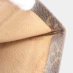 Pre Owned Louis Vuitton Sac Plat Hand Tote Bag Monogram Canvas Leather Brown