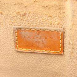 Pre Owned Louis Vuitton Sac Plat Hand Tote Bag Monogram Canvas Leather Brown
