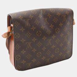 Pre Owned Louis Vuitton Brown Monogram Canvas Cartouchiere Shoulder Bag