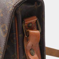 Pre Owned Louis Vuitton Brown Monogram Canvas Cartouchiere Shoulder Bag