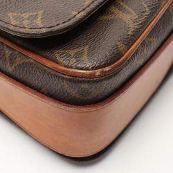 Pre Owned Louis Vuitton Brown Monogram Canvas Cartouchiere Shoulder Bag