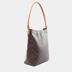 Pre Owned Louis Vuitton Looping Gm Shoulder Bag Monogram Leather Brown