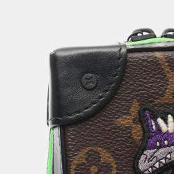 Pre Owned  Louis Vuitton Black Brown Monogram Macassar Soft Trunk Phone Box Bag