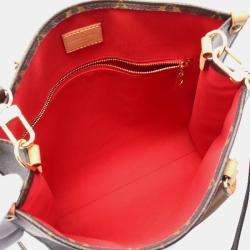 Pre Owned  Louis Vuitton Brown Monogram Leather Sac Plat PM Tote Bag