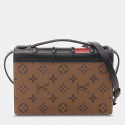 Louis Vuitton Black Brown Monogram Reverse Book Wallet