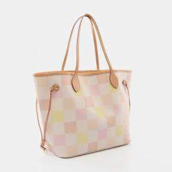 Louis Vuitton Pink Leather Damier Licious Neverfull MM Tote Bag