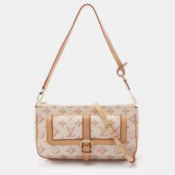 Louis Vuitton Beige Maxi Canvas Leather Pochette Accessories Shoulder Bag