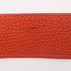 Pre Owned Louis Vuitton Orange/Beige Taurillon Leather and Python Mini Capucines Bag