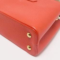 Pre Owned Louis Vuitton Orange/Beige Taurillon Leather and Python Mini Capucines Bag