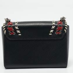 Louis Vuitton Black Epi Leather Braided Twist MM Bag