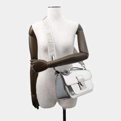 Louis Vuitton Silver Leather Monceau Distorted Handbag