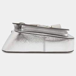 Louis Vuitton Silver Leather Monceau Distorted Handbag